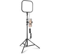 NEEWER Kit di Luce Video a Pannello LED da 15W 10.8" con Treppiede 63"/Porta Telefono, Luce da Studio a Schermo Intero Dimmerabile Bicolore Edge Lit 816lux CRI95+ per Foto Riprese Film Streaming, L220