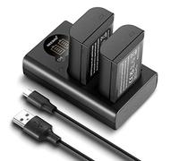 NEEWER - Kit di ricambio per batteria e caricabatterie DMW-BLK22, compatibile con Panasonic Lumix DC-S5 GH5 II S5II GH6 S5 IIX S9, 2 batterie da 2400 mAh e caricatore USB a doppio canale tipo C