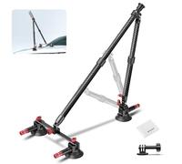 NEEWER Kit di Supporto Fotocamera da Auto a Tripla Ventosa in Fibra Carbonio con Attacco Action Cam Compatibile con GoPro Insta360, Guida NATO e Asta di Prolunga da 60cm/Panno Pulizia, Max 1kg, CA136