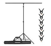 NEEWER Kit di Supporto Stand a Forma T per Fondale Sfondo, 2,6m Altezza Regolabile & 1,5m Traverse con 6 Clip a Molla & 1 Borsa di Trasporto, per Fotografia Video in Studio