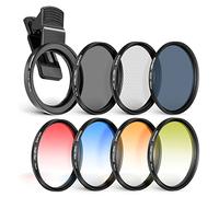 NEEWER Kit filtro obiettivo da 58 mm con clip per obiettivo cellulare, CPL, ND32, filtro a stella a 6 punti, filtro graduato (4 colori), compatibile con iPhone 15 14 Pro Max 13 12 11 e fotocamere