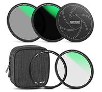 NEEWER Kit Filtri Magnetici 82mm, ND1000+MCUV+CPL(Polarizzatore) con Anello Adattatore Magnetico+Copriobiettivo Magnetico, Vetro Ottico HD/multistrato/ultra sottile/resistente ai graffi