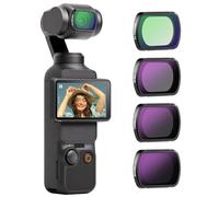 Neewer Kit di filtri magnetici ND&Black Diffusion 1/4 per effetti compatibili con DJI OSMO Pocket 3 Creator Combo Accessori, Action Camera, confezione da 4 filtri a densità neutra (ND16, ND64, ND256)