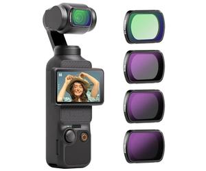 NEEWER Kit Filtri Magnetici ND e Black Diffusion 1/4 Compatibile con gli accessori DJI Osmo Pocket 4 e Pocket 3 Creator Combo,Confezione da 4 filtri per Action Camera,Densità Neutra (ND16 ND64 ND256)