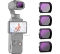 NEEWER Kit Filtri ND Compatibile con DJI Osmo Pocket 4 & Pocket 3 Creator Combo Accessori, ND4 ND8 ND16 ND32, Set Accessori di Filtri a Densità Neutra Magnetici con Vetro Ottico HD Multistrato,FL-B02