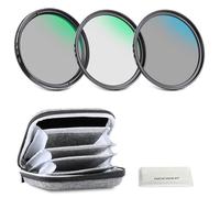 NEEWER Kit Filtri UV/CPL/ND per Obiettivi da 67mm con Custodia, Vetro Ottico Multistrato e Telaio in Lega di Alluminio, Filtro UV + Polarizzatore Circolare(CPL) + Densità Neutra(ND4) per Lenti da 67mm