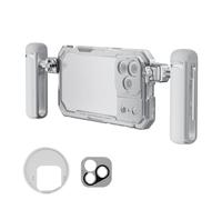 NEEWER Kit Phone Cage Compatibile con iPhone 17 Pro Max Solo, Accessori Stabilizzatore Video Rig con Anello Filtro 67mm, Backplate per Lente 17mm/T Mount, Due Maniglie a Sgancio Rapido, PA144(Argento)