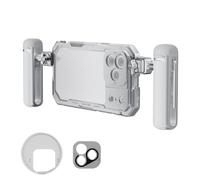 NEEWER Kit Phone Cage Compatibile con iPhone 17 Pro Solo, Accessori Stabilizzatore Video Rig con Anello Filtro 67mm, Backplate per Lente 17mm/T Mount, Due Maniglie a Sgancio Rapido, PA143 (Argento)