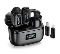 NEEWER KM19 Microfono Wireless da Bavero Compatibile con iPhone/Telefono Android/PC, Batteria 34h Anti Rumore, Supporta l'App NEEWER View, Mini Mic Lavalier USB C per Podcast Riprese Video Streaming