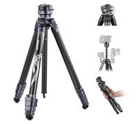 NEEWER LITETRIP LT32 - Treppiede da viaggio in fibra di carbonio con testa panoramica a 360° livellamento ± 15°, asse centrale staccabile, fibbia a scatto rapido, piastra Arca QR compatibile con Peak