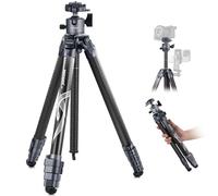 NEEWER LITETRIP LT34 Treppiede Viaggio Fibra Carbonio 62"" Testa Panoramica Rimovibile 360°, Asse Centrale, Fibbia Sgancio Rapido, Piastra Arca QR Compatibile con Peak Design Capture V3, Max:2lb/10kg