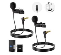 NEEWER LM8 ø4mm Mini Microfono Lavalier (2 pack) | Clip On Wired Condensatore, Lapel Lav Microfono Set, con 5ft/1.5m 3.5mm TRS Connector e camere