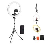 NEEWER Luce Anulare Professionale, Supporto e lo per Telefono, 18" Sottile, 45W 2900K-7000K TLCI98, Telecomando App, Illuminazione Morbida per Trucco, Live Streaming, TikTok, RP18B Pro Nero
