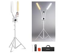 Neewer Luce con Supporto per Telefono & Borsa da Viaggio, Controllo 2,4G/PC/Mac &Controllo Separato di 2 Teste della Luce, Luce per Ciglia e Tatuaggi Dimmerabile Continua CRI98+ Bicolore,BH40B