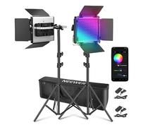 NEEWER Luce Video a LED RGB 660 PRO II,Controllo App e Kit di Stativi, 2PZ Costante Senza Variazioni Cromatiche/modulazione precisa min 1%/RGB 360°/CRI97+/3200K~5600K