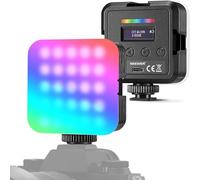NEEWER Luce video a LED RGB, Luce RGB61 360° Tutto Colore per fotocamera con 3 zoccoli freddi e diffusore, CRI 97+, 20 modalità scene, 2500K~8500K, batteria ricaricabile 2000mAh