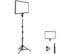 NEEWER Luce Pannello LED Video 13", Kit Faretto Studio con Treppiede, Key Light per Foto Bicolore Dimmerabile per Streaming Fotografia Podcast Riprese, 3200-5600K CRI97+ 2400Lux/0,5m 8000mAh, NL-192AI