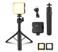 NEEWER Luce Video LED per Fotocamera con Treppiede da Tavolo, Mini Pannello Luce Portatile Bicolore Dimmerabile 3200K-5600K, CRI 97+ 8 Scene, Batteria Ricaricabile 2000mAh per Vlog/Fotografia, NL-36AI