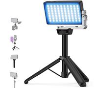 NEEWER Luce Video RGB 12W, Key Light a Pannello LED per Streaming, Luce Selfie per Fotocamera, 2500K-10000K CRI97+ Controllo App/2.4G Batteria 4300mAh Supporto Tavolo per Vlogging Video Podcast, SL90
