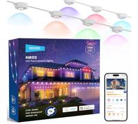 NEEWER Luci Esterne Permanenti 45m per Decorazione Casa, Luci Natalizie Intelligenti AI RGBCW da Esterno per Grondaie con 90 LED Controllo App 50+ Scene IP65 Impermeabili, Compatibili con Alexa, NR02