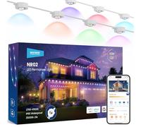 NEEWER Luci Esterne Permanenti 60m per Decorazione Casa, Catene Luminose per Esterni Grondaie Natale Smart AI RGBCW,120 Luce LED Controllo App 50+ Scene IP65 Impermeabili, Compatibile con Alexa, NR02