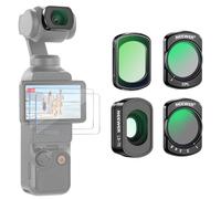 NEEWER Magnetico ND Set Filtri per DJI Osmo Pocket 3 4 Xtra Muse | Filtro ND Variabile, ND2-32, Nero Diffusion 1/4, CPL, 0.72x Obiettivo Grandangolare, Proteggi Schermo Accessori