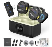 NEEWER Microfono Lavalier Wireless per iPhone, Anti Rumore, Mini Mic con USB C/OTG/Custodia di Ricarica Batteria 24h 200m a lungo raggio per Video Compatibile con iPhone 16 15 Android Phone PC, KM18