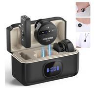 Neewer Microfono Lavalier Wireless per USB C con Custodia di Ricarica, Compatibile con iPhone/Android/PC/Laptop, Mini Mic a Bavero 48KHz/24Bit, Anti Rumore, Batteria da 24h per Vlog in Diretta, KM18