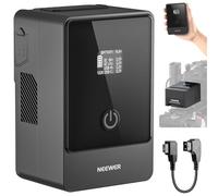 NEEWER Mini Batteria V Mount 6800mAh 99Wh 14,5V, Batteria Mini V Lock con 65W PD Tipo C/D Tap/BP/USB A/Doppia Porta DC/Display OLED per Videocamera Compatibile con SmallRig BMPCC 4k 6k, PS099E