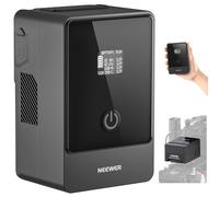 NEEWER Mini Batteria V Mount 6800mAh 99Wh 14,5V, Mini V Lock Battery con 65W PD Tipo C/D Tap/BP/USB A/Doppia Porta DC/Display OLED per Videocamera Compatibile con SmallRig BMPCC 4k 6k, PS099E