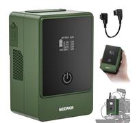 NEEWER Mini Batteria V Mount da 6800mAh 99Wh 14,5V, V Lock Battery con Uscita PD 65W Tipo C/D Tap/BP/USB A/Due Porte DC/Schermo OLED per Videocamera Compatibile con SmallRig BMPCC 4k 6k, PS099E Verde