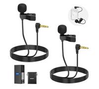 NEEWER Mini Microfono Lavalier (2pz), Mic a Clip da Bavero Cablato 2m, LM5 | Microphone a Condensatore, Connettore TRS 3,5mm, Compatibile con DJI Mic 2 Rode Wireless Go II, NEEWER CM28 CM31 e Fotocamera