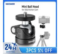 NEEWER Mini testa a sfera, adattatore per montaggio su fotocamera con testa per treppiede portatile per cursore monopiede con luce anulare a LED per videocamera d'azione DSLR