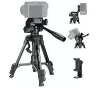 NEEWER Mini treppiede da scrivania compatibile con iPhone per registrazione video, piccolo supporto compatto da tavolo per fotocamera DSLR, videocamera e webcam, testa inclinabile a 3 vie e supporto