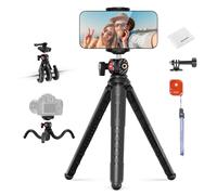 NEEWER Mini Treppiede Flessibile per Telefono, Selfie Stick Portatile con Telecomando/Porta Cellulare/Attacco Action Cam/Panno Pulizia per Vlog Video Foto, Compatibile con GoPro Insta360 Camera, TP35