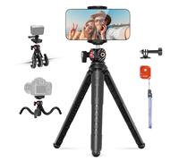 NEEWER Mini Treppiede per iPhone con telecomando, cavalletto flessibile per Smartphone Vlog Selfie Stick con supporto per telefono e adattatore per action camera compatibile con fotocamera digitale