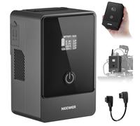 Neewer Batteria Mini V Mount a due vie, 100 W, USB C PD 3.0, ricarica rapida, 2,5 ore fino alla carica completa, 6 connettori/OLED per videocamera, compatibile con SmallRig BMPCC 4k 6k, PS099F