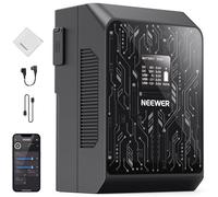 NEEWER Mini V Mount Batttery 6800mAh 99Wh Ricarica Rapida PD 100W, Controllo APP/OLED/Panno Pulizia, Alimentatore Backup Compatibile con BMPCC 4k 6k Videocamera Fotocamera Monitor Luce Video, PS099S