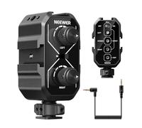 NEEWER MM02 Adattatore Mixer Audio per Microfono a Due Canale con Cavo TRS 3,5mm, Stereo/Mono, Cold Shoe per DSLR Camera, Smartphone, Ricevitore Mic Wireless, Microfono Intervista Registrazione Video