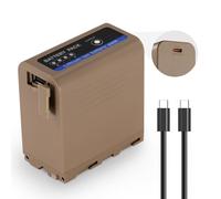 NEEWER NP-F970 10500mAh Batteria di Ricambio Ricarica in 4,8Ore Cavo USB C a Ricarica Rapida PD 20W Batteria per Fotocamera Monitor Luce Video per Sony FX3/FX30/A7, per Canon R5, per Nikon Z8, Marrone