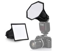 NEEWER Diffusore Flash Aggiornato Speedlight Softbox Pieghevole 2 Pz, (5,9"/15cm Ottagono, 6 "x5" Rettangolare) per flash Z2 Z1 V1 Testa Rotonda e Compatibile con Godox Sony Nikon Canon Flash, NS5P