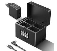 NEEWER NW-ZP4 Caricabatterie USB 2in1 a Quattro Canali per NP-FZ100/LP-E6, Ricarica Rapida con Caricatore PD da 45W Compatibile con Sony A6700 A7III FX3 FX30 A7IV Canon EOS R5 Mark II 6D/II 5D/III 5D