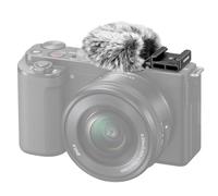NEEWER Paravento Cold Shoe per Fotocamere Vlog Serie ZV, Antivento Microfono in Pelliccia con Adattatore Cold Shoe, Accessorio Compatibile con Sony ZV-1F ZV-E10 ZV-1 ZV-E1 ZV-1 II, CA133 Nero