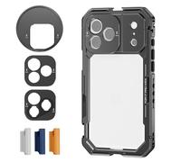 NEEWER Phone Cage Compatibile con iPhone 17 Pro Max, Accessorio Stabilizzatore Video Rig con Anello Filtro da 67mm, Backplate Lenti da 17mm, Adattatore T Mount, 4 Tappi di Controllo, PA144 (Nero)