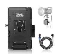 NEEWER Piastra Batteria V Mount con Super Morsetto Supporto per Palo e Cavo da D Tap a 3 Pin XLR per Illuminazione Video Continua Alimentatore Solo per Luce di Serie FS NEEWER FS150B FS230B, PS008 K1