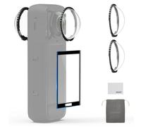 NEEWER Protezioni Lenti Compatibile con Insta360 X5 Action Cam Accessori, Lens Protector in Vetro Temperato HD con Trasmissione Luce 99,99% Durezza 9H con Protezione Schermo, Custodia e Panno Pulizia