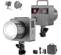 NEEWER Q6 Flash da Studio/Esterno TTL 2.4G 600Ws, Controllo App, Compatibile con Godox, 1/1-1/512, 3000mAh, HSS 1/8000, Luce Pilota LED Bicolore 30W/400 Flash a Piena Potenza/Riciclo 0,01-0,9s Grigio