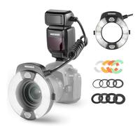 NEEWER RF1-C Flash Anulare Macro Compatibile con Canon, 76Ws GN15 5600K E-TTL Ring Flash, Uscita 1-1/128, Sync Tendina Anteriore/Posteriore, Gel Colorati, Anelli Adattatori Obiettivi per Foto Macro