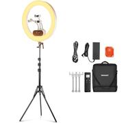 NEEWER RH100B - Anello luminoso LED ad alta potenza, 19", 100 W, con supporto per treppiede e 3 supporti per telefono, compatibile con iPhone, 2900-7000K CRI97+ App e 2.4G, illuminazione di controllo