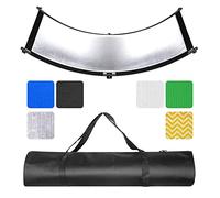 NEEWER Riflettore di luce a lembo, riflettore di illuminazione curvo per fotografia, 167,6 x 61 cm, colori nero, argento, bianco, oro, verde cromakey, blu (supporto non incluso)